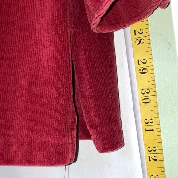 Corduroy Long Sleeve Red Button Down Shacket Jacket Top Red Maroon Womens XL - Picture 2 of 10